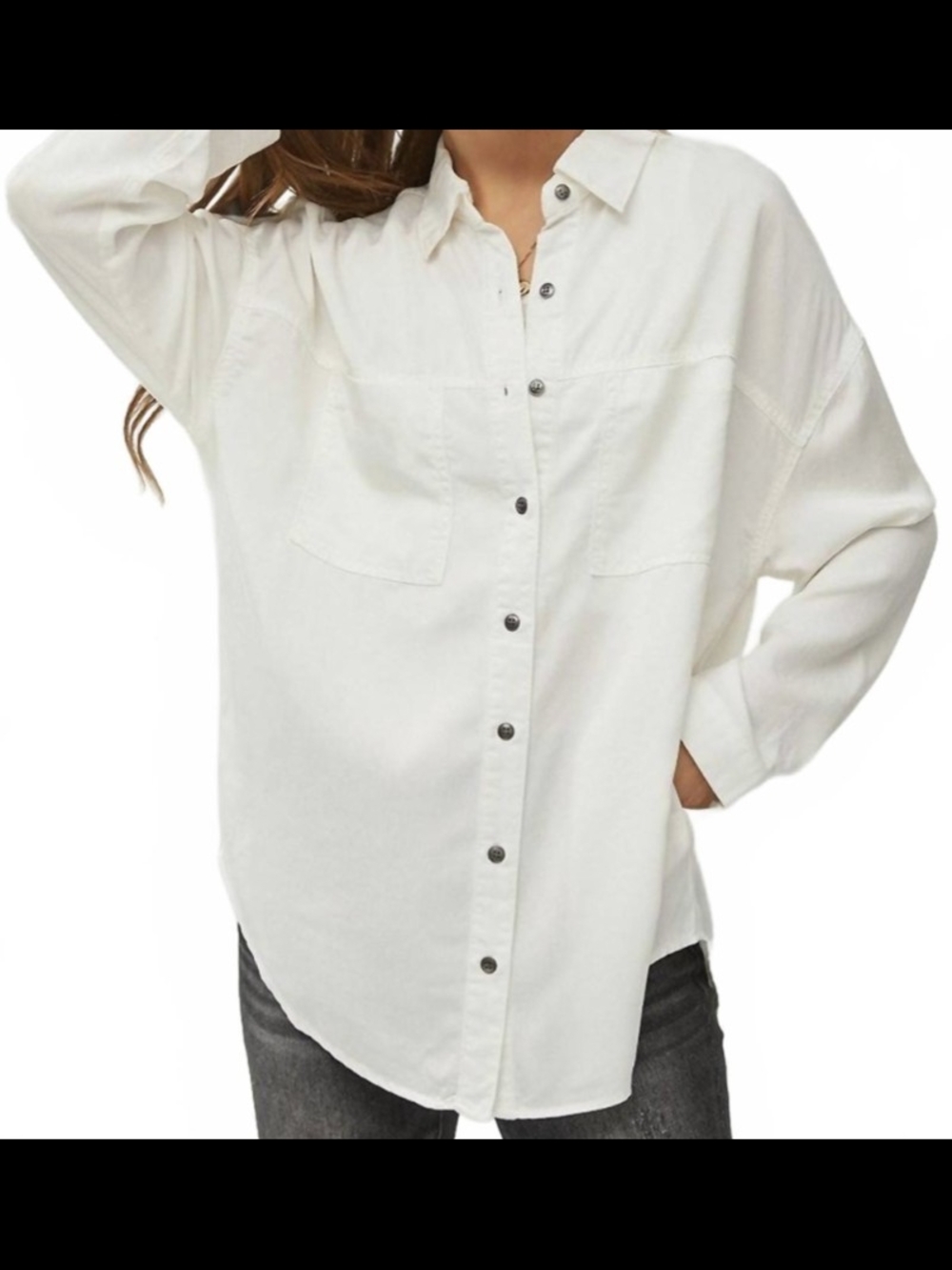 White Button-Down Shirt - Relaxed Fit